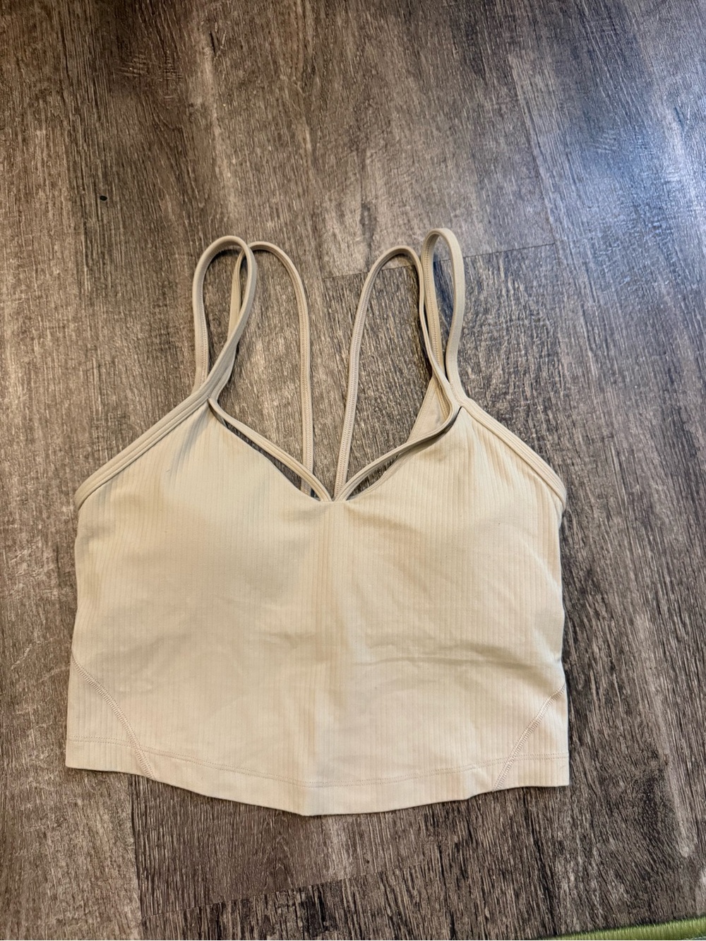 lululemon athletica Ribbed Double-Strap V-Neck Cami in Light Beige